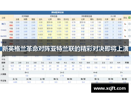 新英格兰革命对阵亚特兰联的精彩对决即将上演